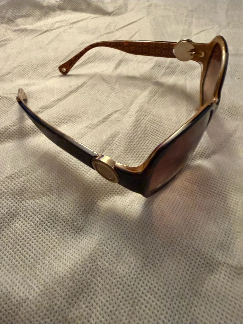 Vintage Coach Brown, Gold, Tortoise Shell Sunglasses and case